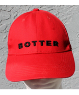BOTTER Classic Red Baseball Cap Hat Black Logo 6 Panel Adjustable Back C... - £73.32 GBP