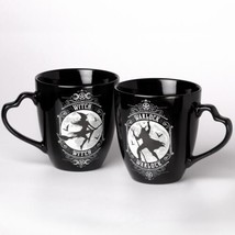 Alchemy Gothic CM1 Witch &amp; Warlock Mug Set Black Coffee Tea 12oz - £23.12 GBP