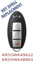 3B Smart Key SHELL For Infiniti 2008-2013 Models KR55WK49622 KR55WK48903 - £8.20 GBP