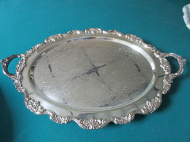 TAUNTON MASS USA SILVERPLATE FOOTED TRAY 20 X 14&quot; [*MET2] - £62.30 GBP