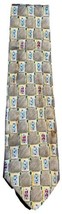 Vintage Sutter &amp; Grant Tie Silk Abstract Square Necktie Yellow gold brow... - $4.95