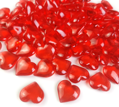 Happyfiller 130 Pcs Red Acrylic Heart Shaped Crystals Gems for Vase Fillers,Tabl - £13.90 GBP