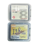 Lot of 2 Compact Flash Cards Canon 8 MB POI 128 MB Free Domestic Shipping! - $274.36 MXN