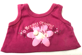 Build A Bear Pink HAPPY SPRING Tank Top Shirt - $6.93