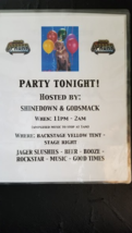 SHINEDOWN / GODSMACK - ORIGINAL 9 X 11.50 BACKSTAGE CONCERT TOUR DOOR SIGN - €64,19 EUR