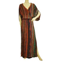 Milla Multicolor Ethnic Print Maxi Kaftan Long Summer Viscose Dress size... - $108.90
