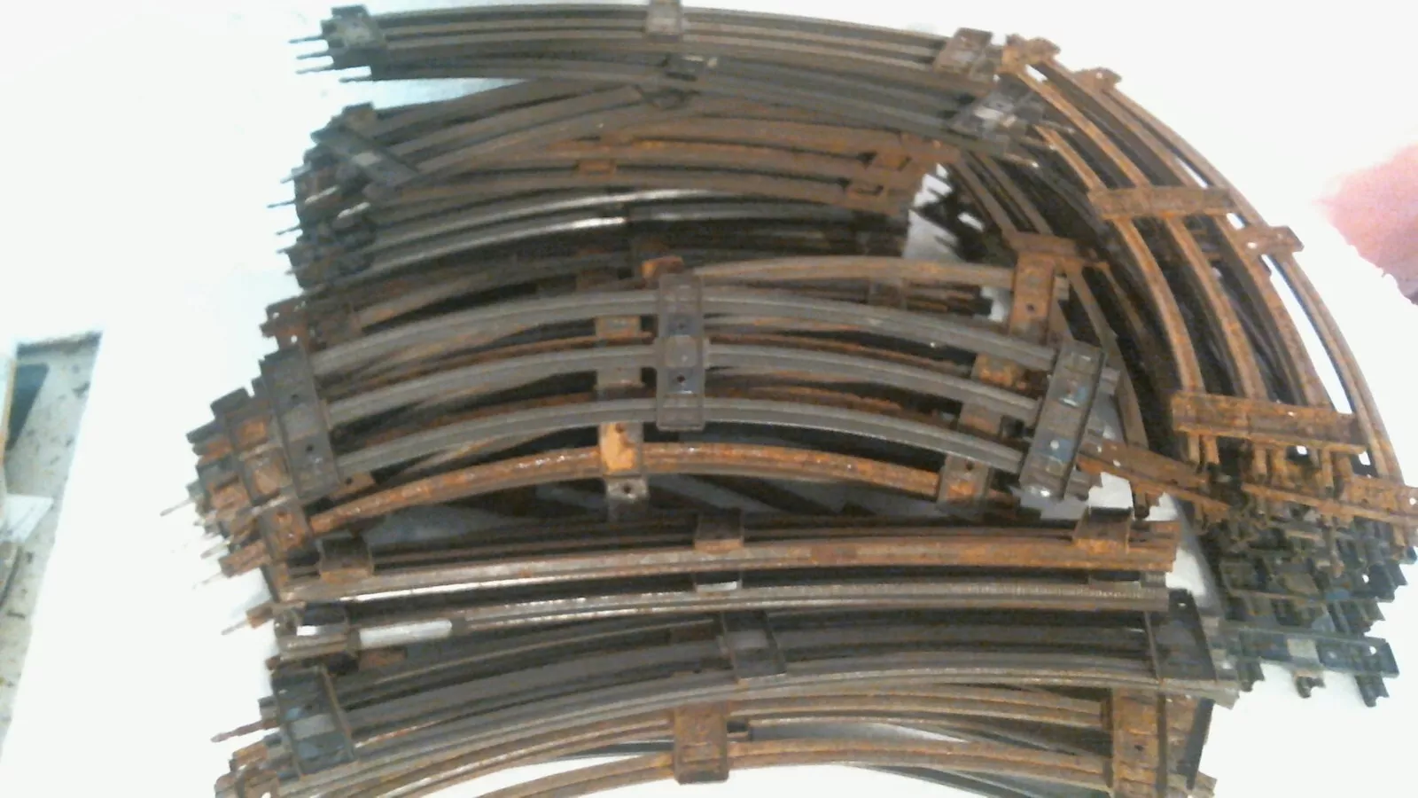  A Pile Of Vintage Model Railroad Track Gauge Unsure Curved Sections Sol... - $25.00