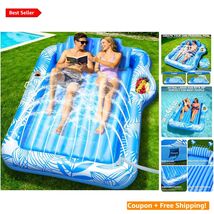 Oversized 83" x 60" Inflatable Lounger with Sprinkler &amp; Cozy Backrest - ... - $112.81