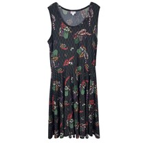 LuLaRoe Womens Nicki Dress Size XL Black Floral Midi - £19.77 GBP