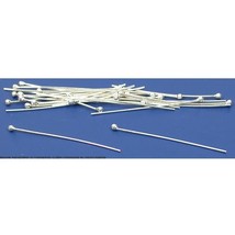 24 Head Pins Sterling Silver Hat Bead Jewelry 1 1/4&quot; - £11.06 GBP