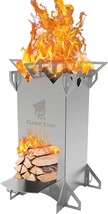 Geertop Wood Burning Camping Rocket Stove, Portable Backpacking Stainless Steel - £31.96 GBP