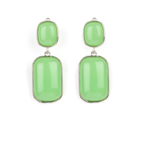 Paparazzi Meet Me At the Plaza Green Clip On Earrings - New - £3.53 GBP