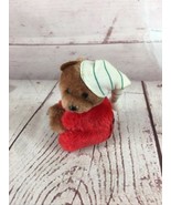 1984 Dakin Christmas Santa Bear Plush Pincher Hugger Clip Ornament Jingles - $20.28 CAD