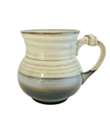 Roscher Artisan Stoneware Mug with Knot Handle White Black Blue 4&quot;H, 3&quot;W... - £8.59 GBP