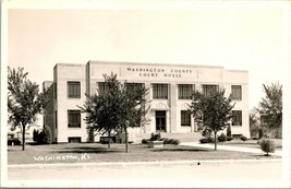 RPPC Washington County Courthouse Washington Kansas KS T13 - £7.36 GBP