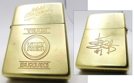 Lucky Strike Team Suzuki Kevin Schwantz engraved Solid Brass Zippo 1994 Fired - £133.87 GBP