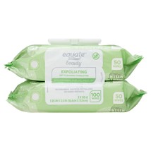 Equate Beauty Exfoliating Wet Cleansing Make Up Remover Facial Wipe 2 PK 100 ct. - £23.72 GBP