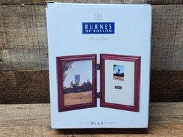 Burnes Of Boston Double Picture Frame 3.5&quot; x 5&quot; Classic Rosewood - NEW IN BOX - £17.59 GBP