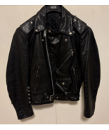 Vintage 1960&#39;s Leather Biker  Jacket Steer Hide Sz  small - $430.65