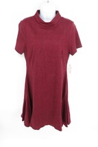 Nanette Burgundy Plaid Short Sleeve Mock Neck A-Line Dress Size 8 NWT $128 - £27.94 GBP