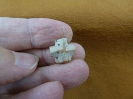 (CR592-9) 1/2&quot; Petite Fairy Stone CHRISTIAN CROSS Staurolite Crystal MATRIX - £9.66 GBP