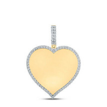 10kt Yellow Gold Mens Round Diamond Heart Memory Charm Pendant 1/5 Cttw - £654.00 GBP