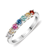GIGAJEWE 0.7ct 925 silver 3.0mm Round Cut Colorful Color Half Moissanite... - $93.00