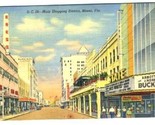 Miami Florida Shopping Street Linen Postcard 1942 Tate Theatre Kress McC... - $9.90