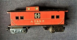 Marx 1951 ATSF Red Litho Caboose Type D Large Trucks O Gauge X5821 - £19.98 GBP