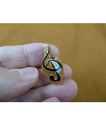 M331-2) shiny Gold and black Treble CLEF MUSIC NOTE plated tac pin Jewel... - $29.45 CAD