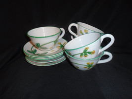 Italian Pottery Coffee Cup and Saucer Set of 5 Arno Italy Vintage - $49.50