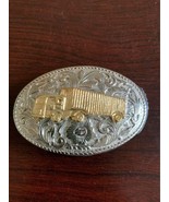 Woman’s silver and gold toned Semi Truck Western themed small belt buckle - $16.09 CAD