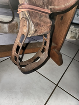 Vintage Harpham Western Saddle Iron Stirrups Early 1900s  image 5