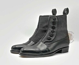 Men Black Combat Boots, Military Style Leather Boots, Army Boot - $219.03 CAD+