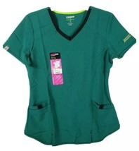 Scrubstar Women&#39;s Active Stretch Two Pocket V-Neck Scrub Top Green Garde... - £11.23 GBP