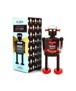 M-65 ROBOT 5&quot; Saint John Wind Up Tin Toy Collectible Retro Outer Space S... - £21.61 GBP