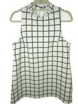 Urban Outfitters Cooperative Size L Retro White Black Check Mock Neck Mini Dress - £19.74 GBP