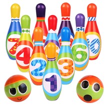 Kids Bowling Set - With 10 Bowling Pins &amp; 2 Balls - Educational Early Developmen - £41.12 GBP