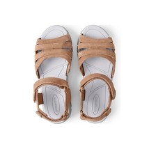 Lands End Tan Warm Tauny Suede All Weather Walking Sandals Womens 9 - $16.82