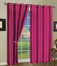 Jandv Textiles Bright Rose 2 Panel Solid Grommet Faux Silk Window Curtai... - £26.78 GBP