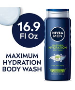 New Men&#39;s Nivea Maximum Hydration Body Wash with Aloe Vera, (16.9oz) - £9.34 GBP