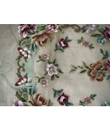 Needlepoint Seat Bench Pillow Cover Flowers Roses Floral -Unfinished Inc... - $95.03 CAD