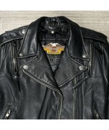 Harley Davidson Women&#39;s Sz Large Black Leather Zip Up Jacket CA03402 + L... - $305.60 CAD
