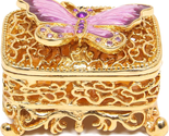 Mother&#39;s Day Gifts for Mom, Hand Painted Butterfly Jewelry Box, Enameled... - $28.76