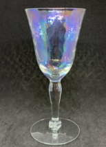 Crystal Pearl Shell Iridescent Water Wine Goblet Glass 5 1/2&quot; - £6.98 GBP