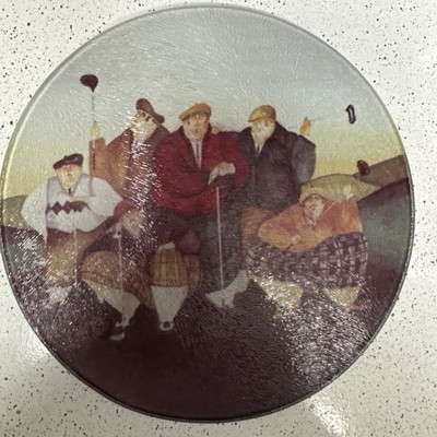 Cypress Home 8&quot; Trivet Cutting Board Golfers Tempered Glass - $11.87