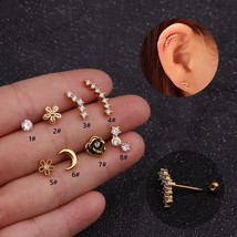 1Piece Korean Vintage Piercing Moon Stud Earrings for Women 2021 Trend Jewelry D - £6.85 GBP