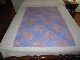 Handmade Lavender &amp; Floral Cotton Patchwork Crib Or Lap Quilt TOP--39&quot; X 53-1/2&quot; - £19.70 GBP