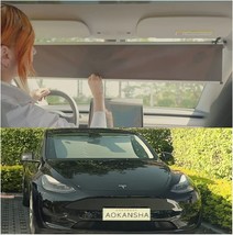 Retractable Windshield Sun Shade for Tesla Model 3 Permanent  Roll Up Sunshade - £77.15 GBP