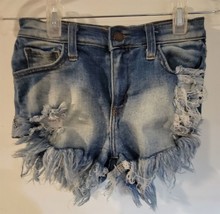 Womens S Vibrant Blue Distressed Cut-Off Denim Jean Shorts Made in USA - £8.56 GBP